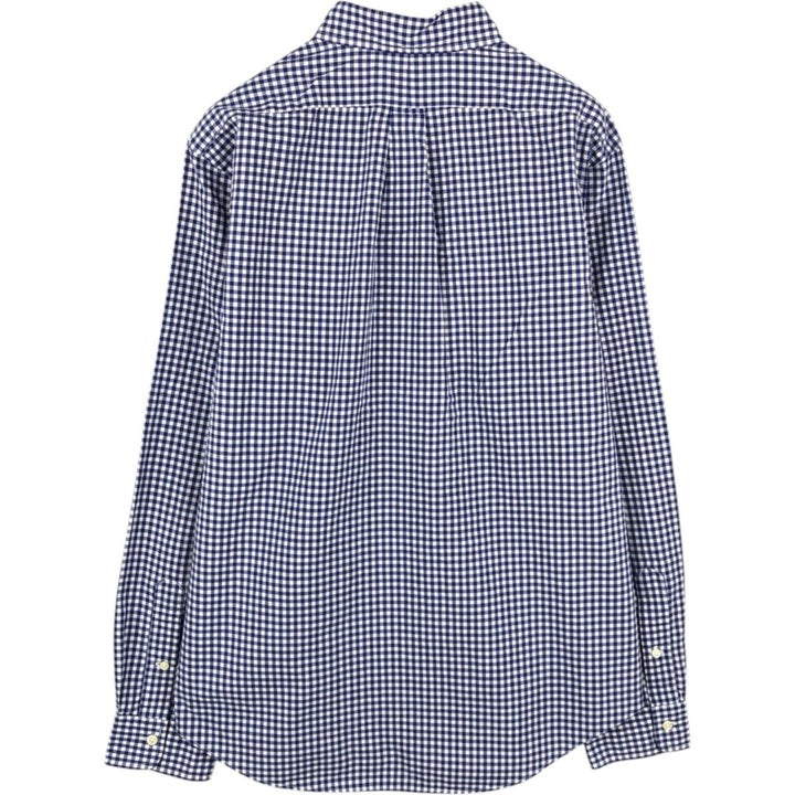 Ralph Lauren long sleeve button down check shirt, men's size L cotton blue type Vintage Second Hand