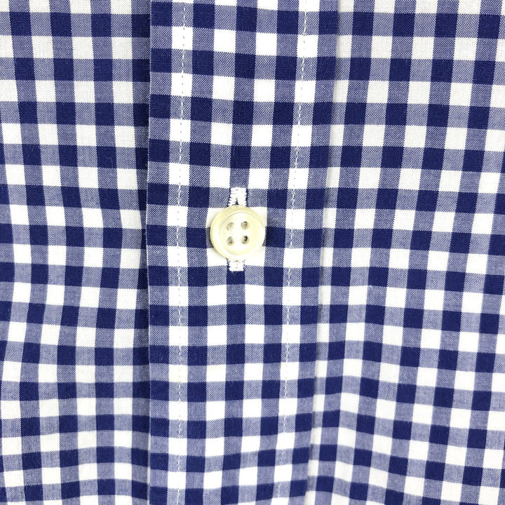 Ralph Lauren long sleeve button down check shirt, men's size L cotton blue type Vintage Second Hand