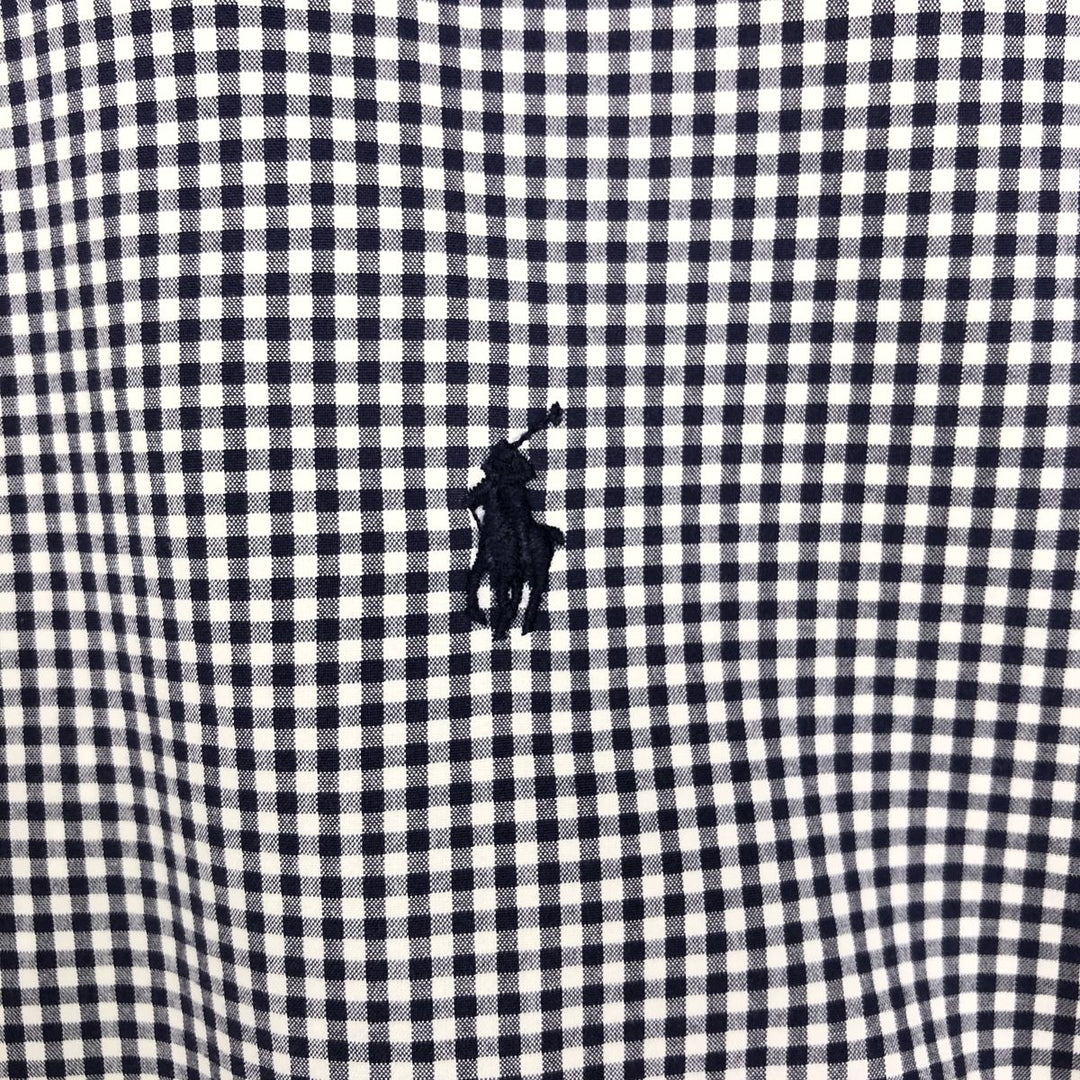 Ralph Lauren Classic Fit Long Sleeve Button Down Check Shirt Men's XL cotton navy blue type Vintage Second Hand