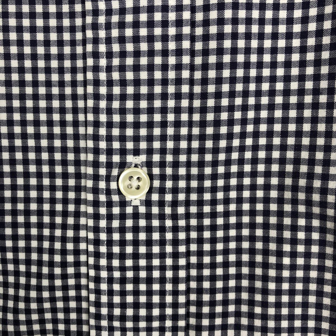 Ralph Lauren Classic Fit Long Sleeve Button Down Check Shirt Men's XL cotton navy blue type Vintage Second Hand