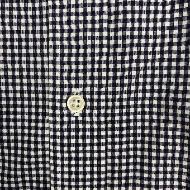 Ralph Lauren Classic Fit Long Sleeve Button Down Check Shirt Men's XL cotton navy blue type Vintage Second Hand