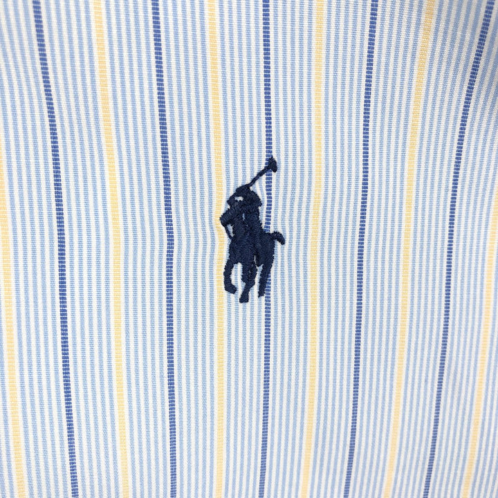 Ralph Lauren Classic Fit Long Sleeve Button Down Striped Shirt Men's M cotton Blue type light blue Vintage Second Hand