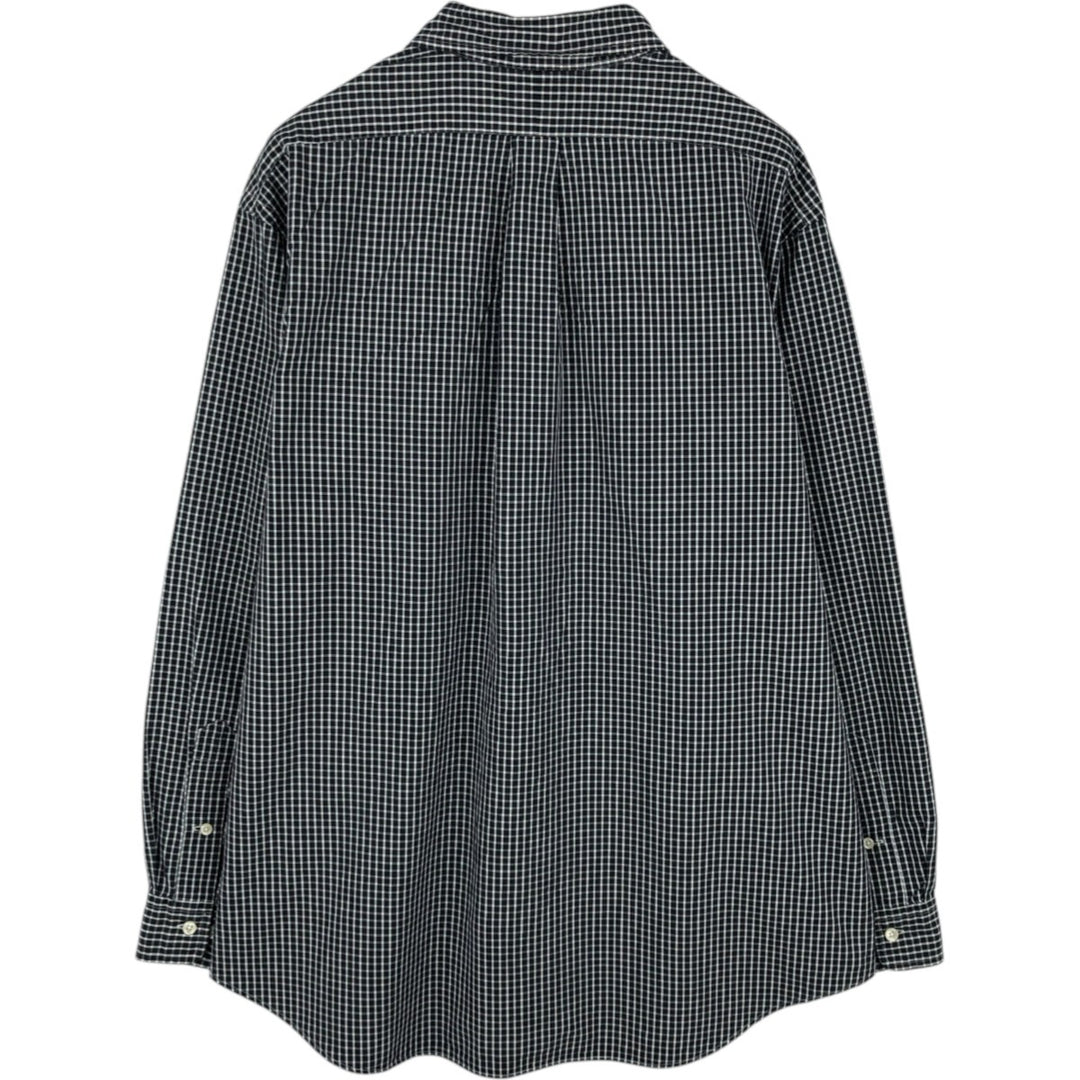Ralph Lauren CUSTOM FIT long sleeve button down check shirt men's XXL cotton black type Vintage Second Hand
