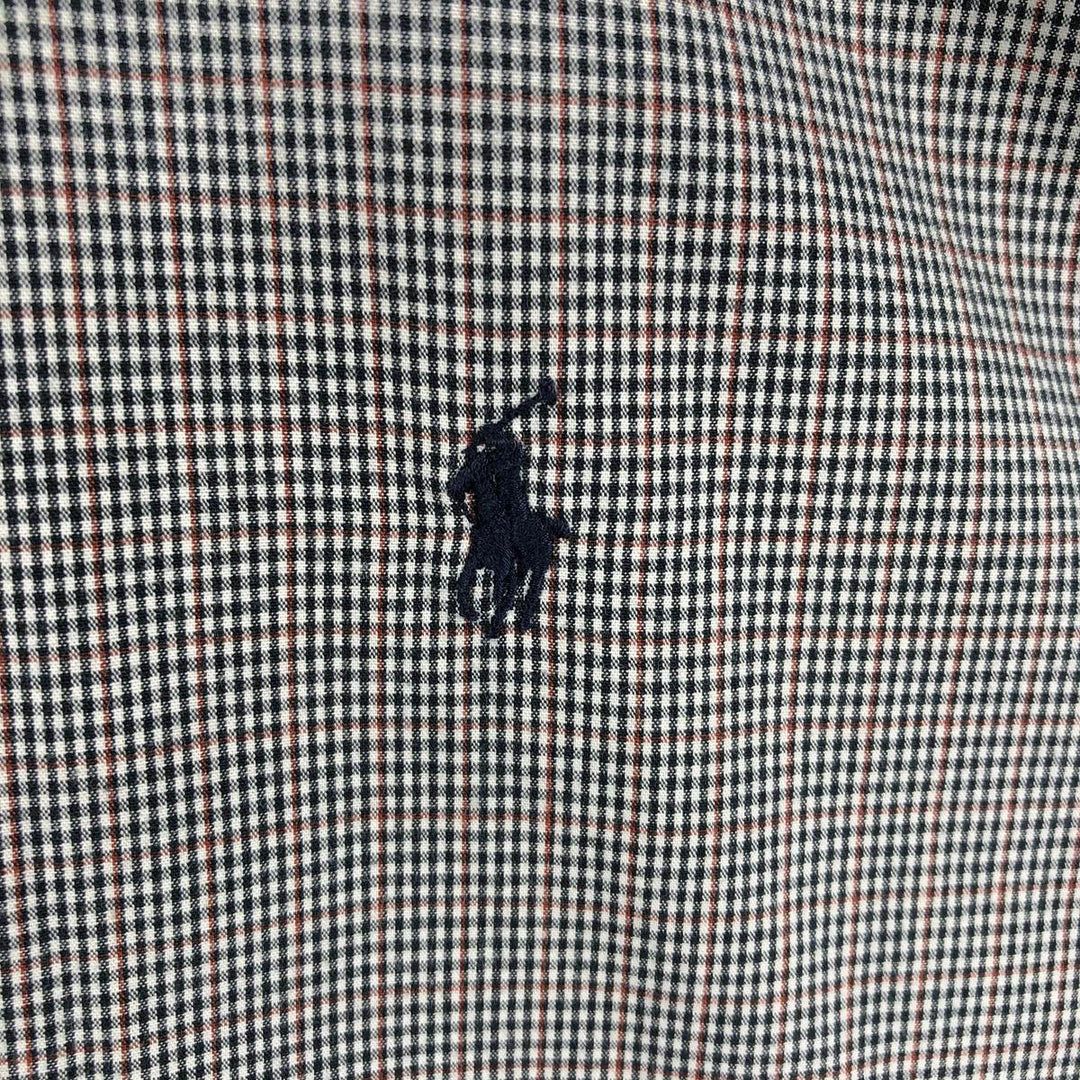 Ralph Lauren BLAKE long sleeve button down check shirt, men's size L cotton ivory Vintage Second Hand
