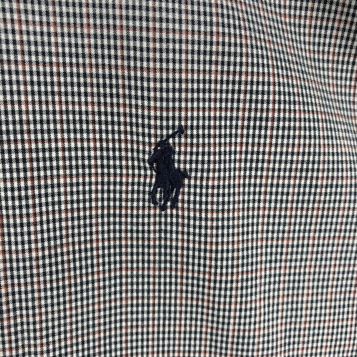 Ralph Lauren BLAKE long sleeve button down check shirt, men's size L cotton ivory Vintage Second Hand
