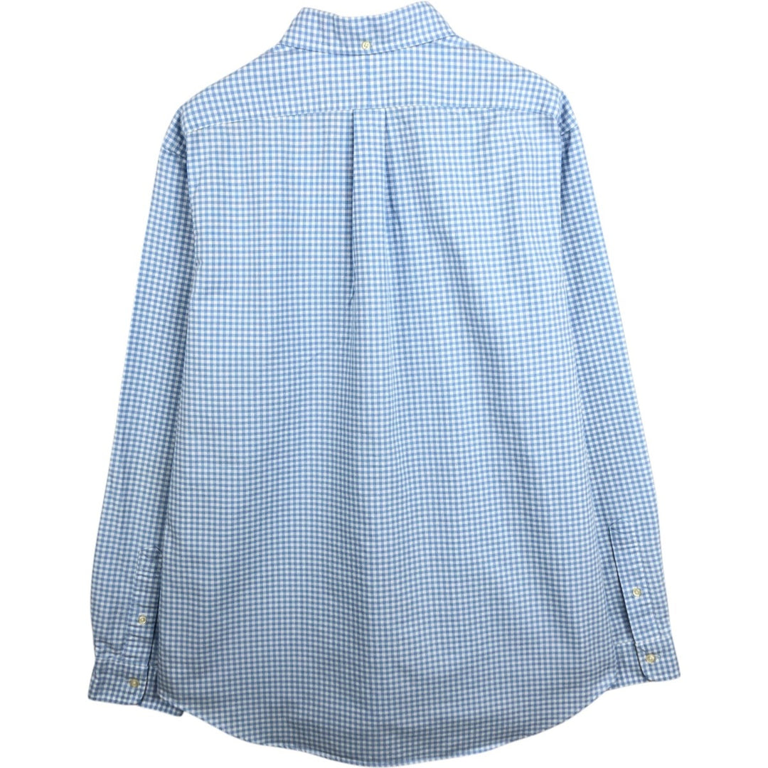 Ralph Lauren Classic Fit Gingham Check Long Sleeve Button Down Check Shirt Men's XL cotton Blue type light blue Vintage Second Hand