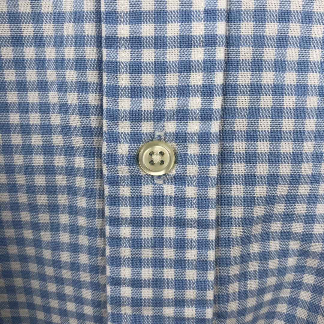 Ralph Lauren Classic Fit Gingham Check Long Sleeve Button Down Check Shirt Men's XL cotton Blue type light blue Vintage Second Hand