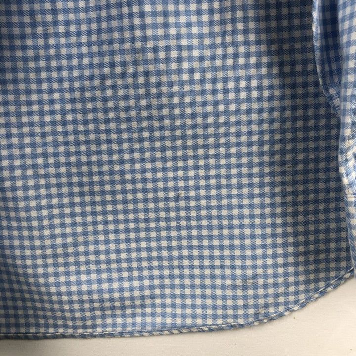 Ralph Lauren Classic Fit Gingham Check Long Sleeve Button Down Check Shirt Men's XL cotton Blue type light blue Vintage Second Hand
