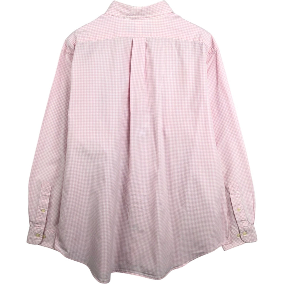 Ralph Lauren Classic Fit Gingham Check Long Sleeve Button Down Check Shirt Men's XL cotton pink type Vintage Second Hand