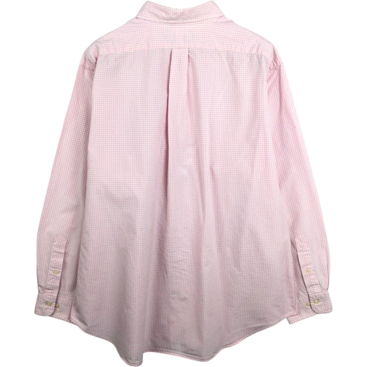 Ralph Lauren Classic Fit Gingham Check Long Sleeve Button Down Check Shirt Men's XL cotton pink type Vintage Second Hand