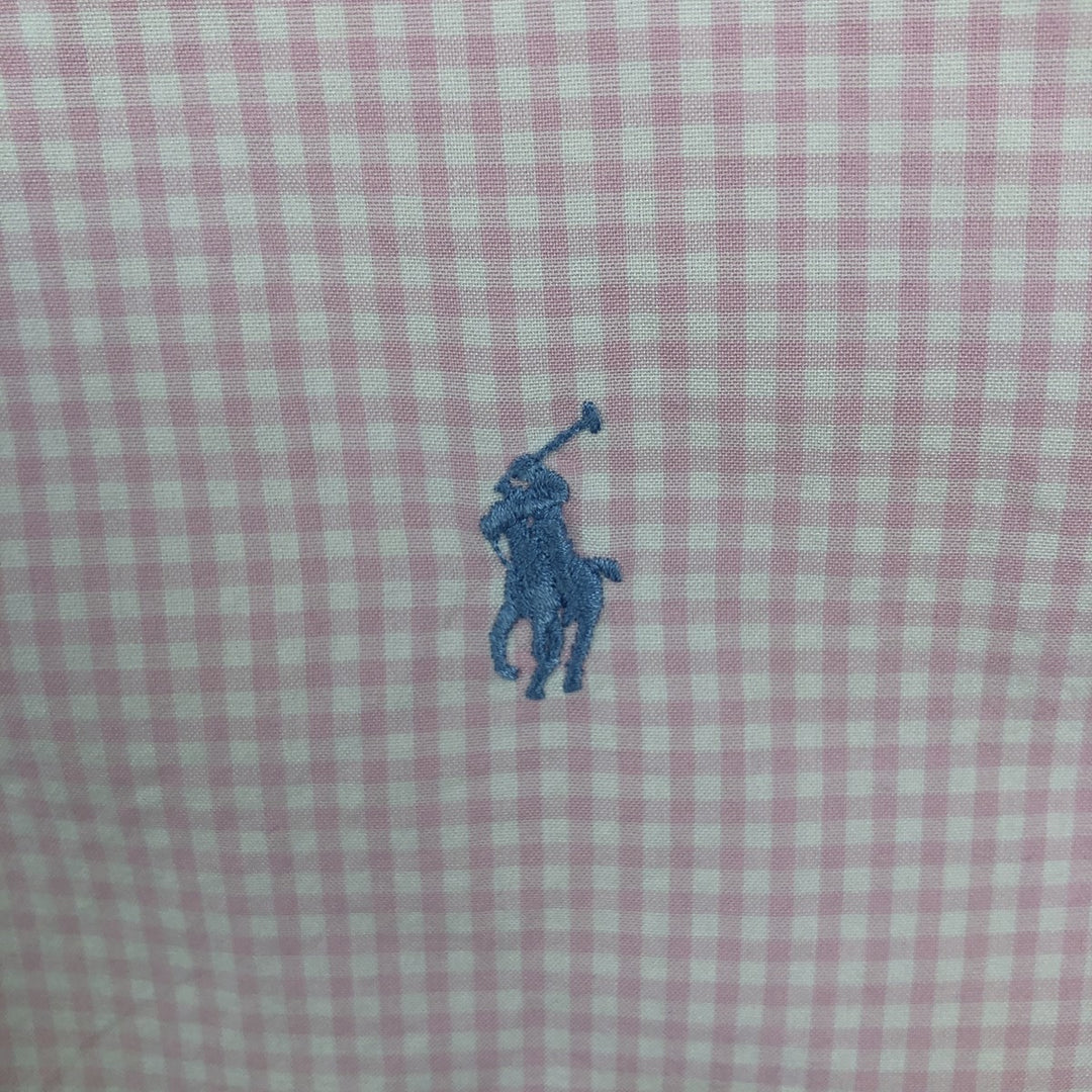 Ralph Lauren Classic Fit Gingham Check Long Sleeve Button Down Check Shirt Men's XL cotton pink type Vintage Second Hand