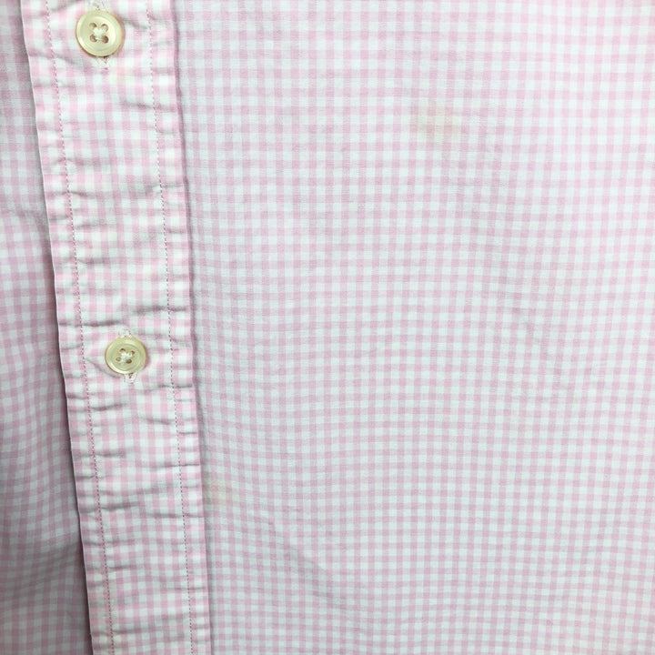 Ralph Lauren Classic Fit Gingham Check Long Sleeve Button Down Check Shirt Men's XL cotton pink type Vintage Second Hand