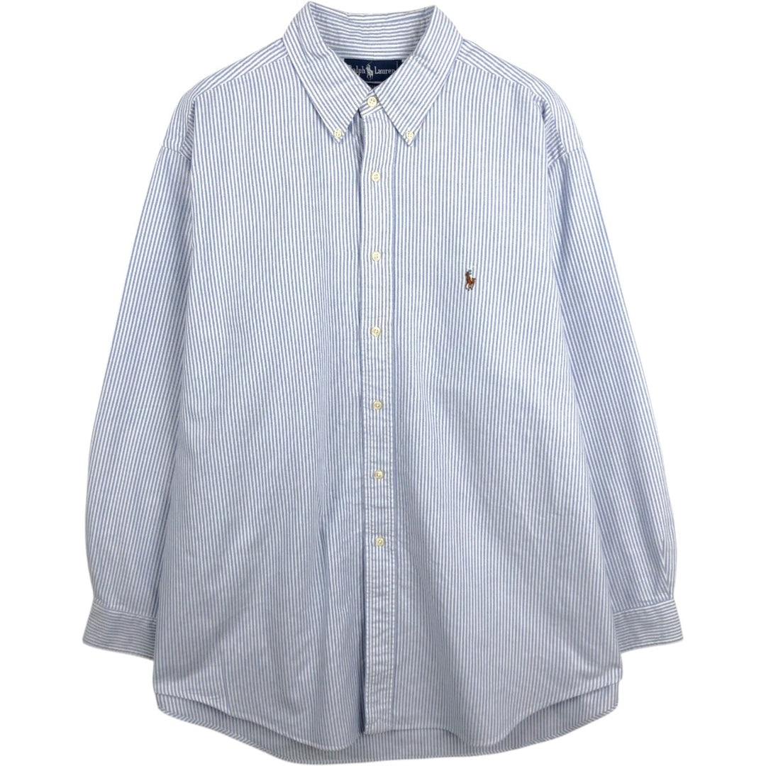 Ralph Lauren YARMOUTH Long Sleeve Button-Down Striped Shirt, Men's XL cotton white type Vintage Second Hand