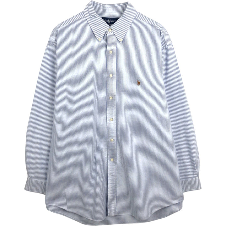 Ralph Lauren YARMOUTH Long Sleeve Button-Down Striped Shirt, Men's XL cotton white type Vintage Second Hand