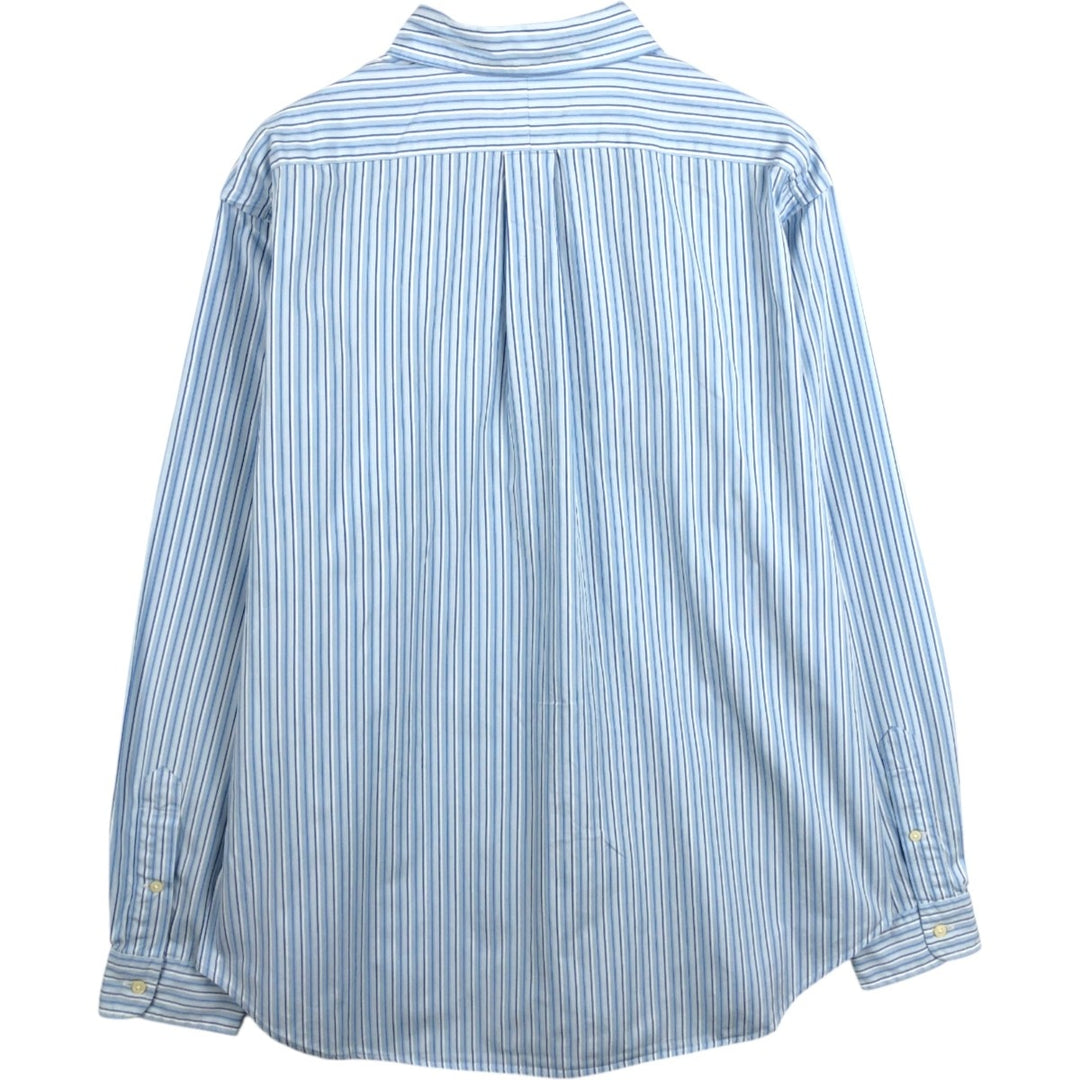 Ralph Lauren Classic Fit Multi Stripe Long Sleeve Button Down Striped Shirt Men's Size L cotton Blue type light blue Vintage Second Hand
