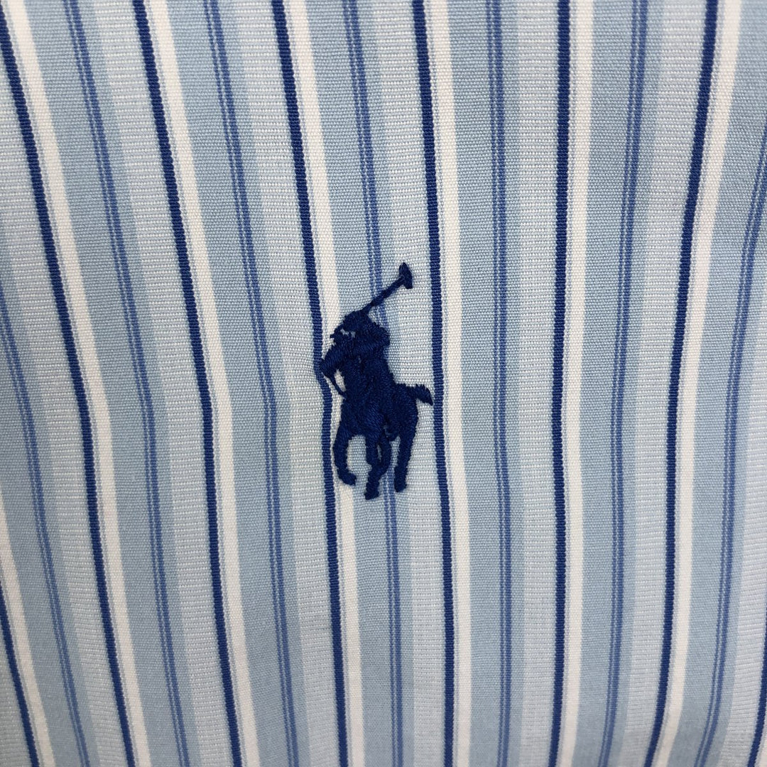 Ralph Lauren Classic Fit Multi Stripe Long Sleeve Button Down Striped Shirt Men's Size L cotton Blue type light blue Vintage Second Hand