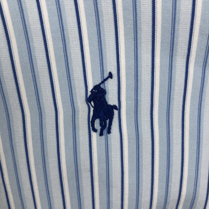 Ralph Lauren Classic Fit Multi Stripe Long Sleeve Button Down Striped Shirt Men's Size L cotton Blue type light blue Vintage Second Hand