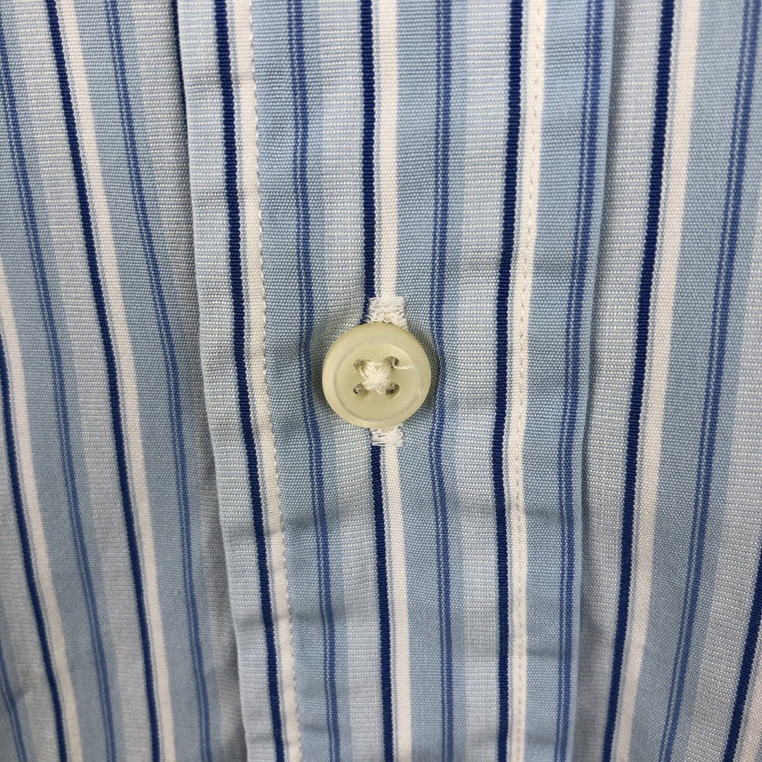 Ralph Lauren Classic Fit Multi Stripe Long Sleeve Button Down Striped Shirt Men's Size L cotton Blue type light blue Vintage Second Hand