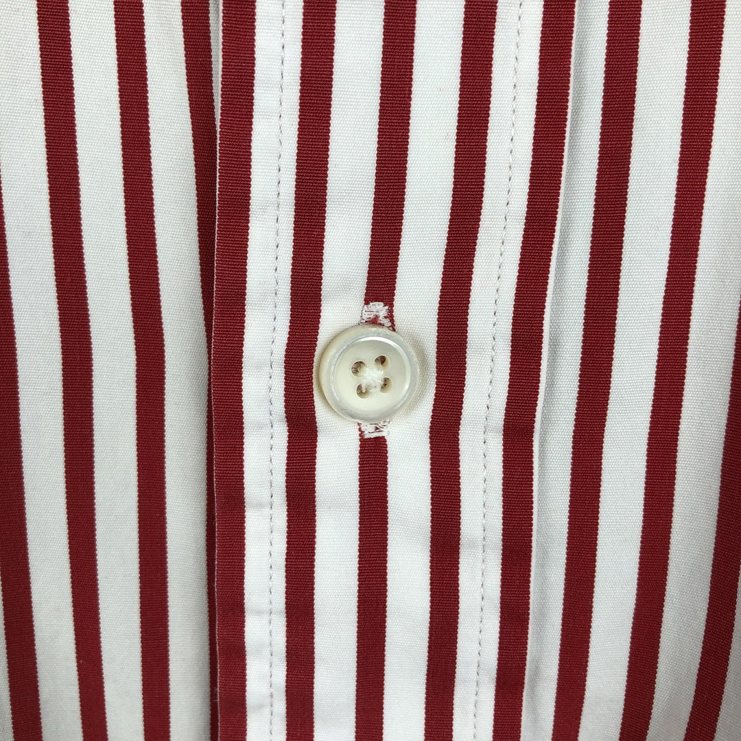 Ralph Lauren POLO by Ralph Lauren CUSTOM FIT long-sleeved button-down striped shirt, men's size XL cotton white type Vintage Second Hand
