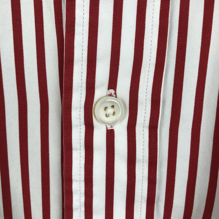 Ralph Lauren POLO by Ralph Lauren CUSTOM FIT long-sleeved button-down striped shirt, men's size XL cotton white type Vintage Second Hand