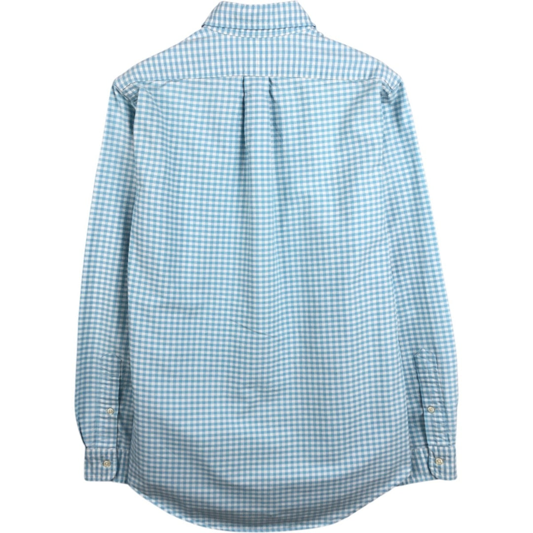 Ralph Lauren POLO by Ralph Lauren CUSTOM FIT Gingham Check Long Sleeve Button-Down Check Shirt, Men's Size S (approx.) cotton Blue type light blue Vintage Second Hand