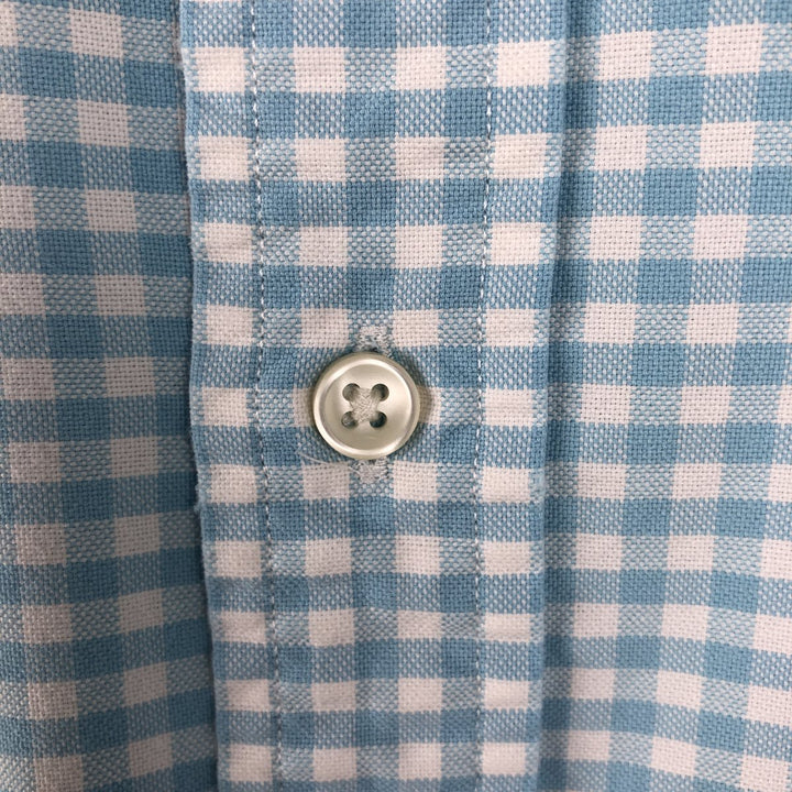 Ralph Lauren POLO by Ralph Lauren CUSTOM FIT Gingham Check Long Sleeve Button-Down Check Shirt, Men's Size S (approx.) cotton Blue type light blue Vintage Second Hand