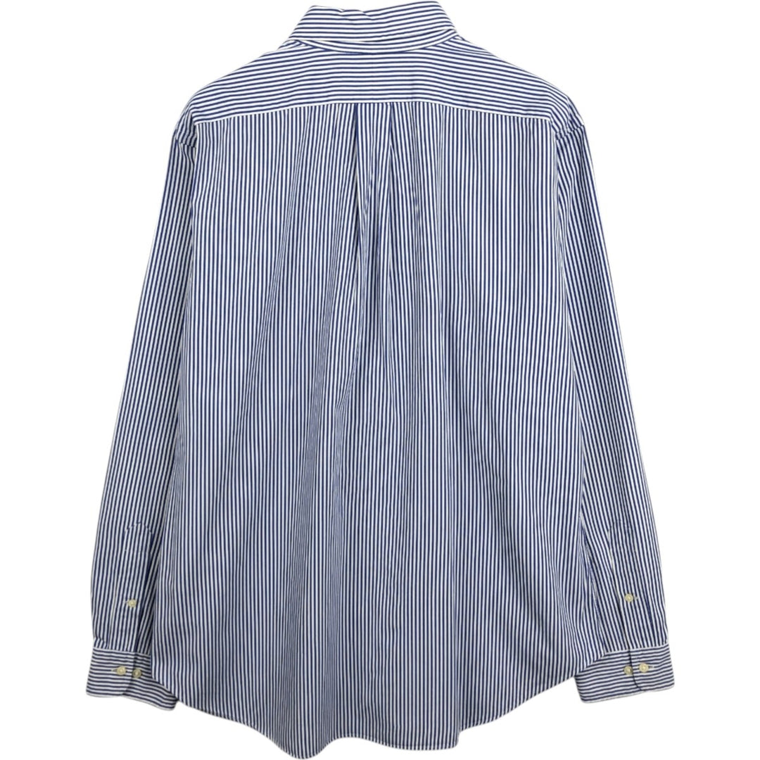 Ralph Lauren Classic Fit Long Sleeve Button Down Striped Shirt, Men's Size L cotton blue type Vintage Second Hand