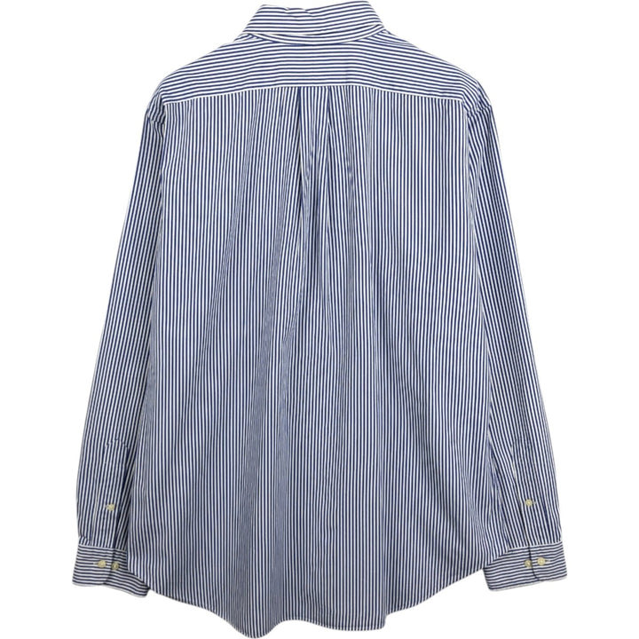 Ralph Lauren Classic Fit Long Sleeve Button Down Striped Shirt, Men's Size L cotton blue type Vintage Second Hand