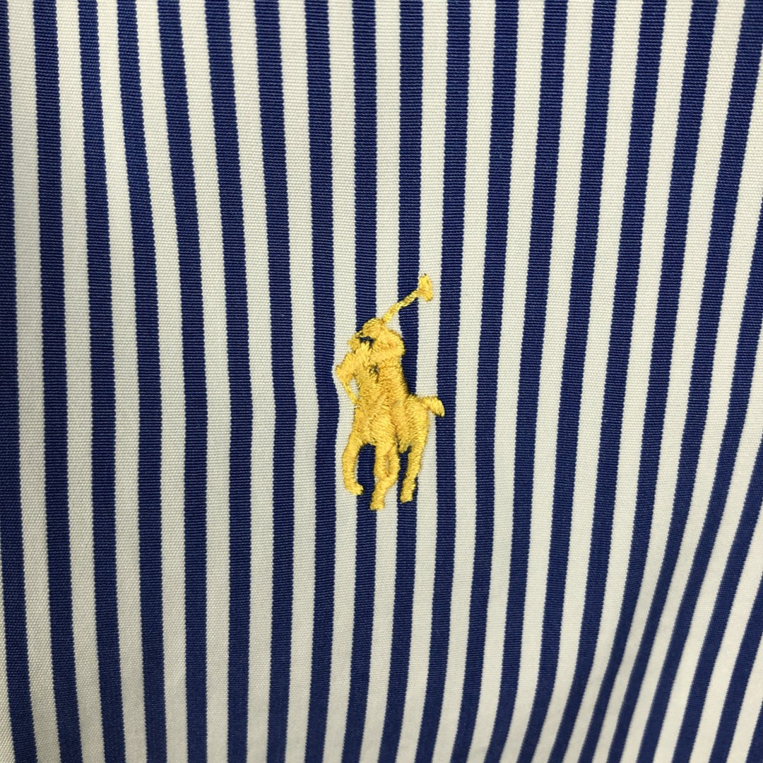 Ralph Lauren Classic Fit Long Sleeve Button Down Striped Shirt, Men's Size L cotton blue type Vintage Second Hand