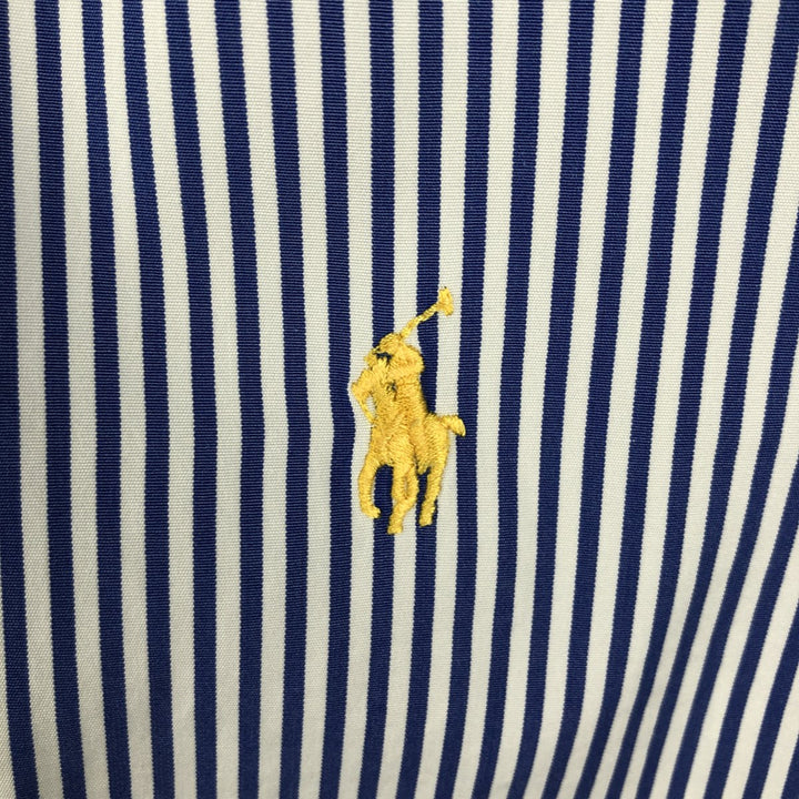 Ralph Lauren Classic Fit Long Sleeve Button Down Striped Shirt, Men's Size L cotton blue type Vintage Second Hand