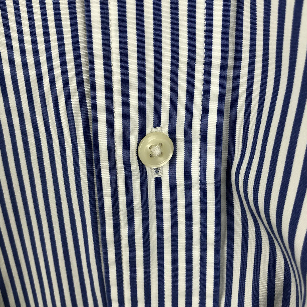 Ralph Lauren Classic Fit Long Sleeve Button Down Striped Shirt, Men's Size L cotton blue type Vintage Second Hand