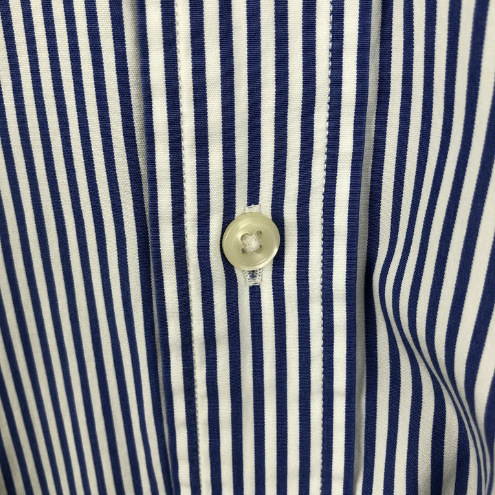 Ralph Lauren Classic Fit Long Sleeve Button Down Striped Shirt, Men's Size L cotton blue type Vintage Second Hand