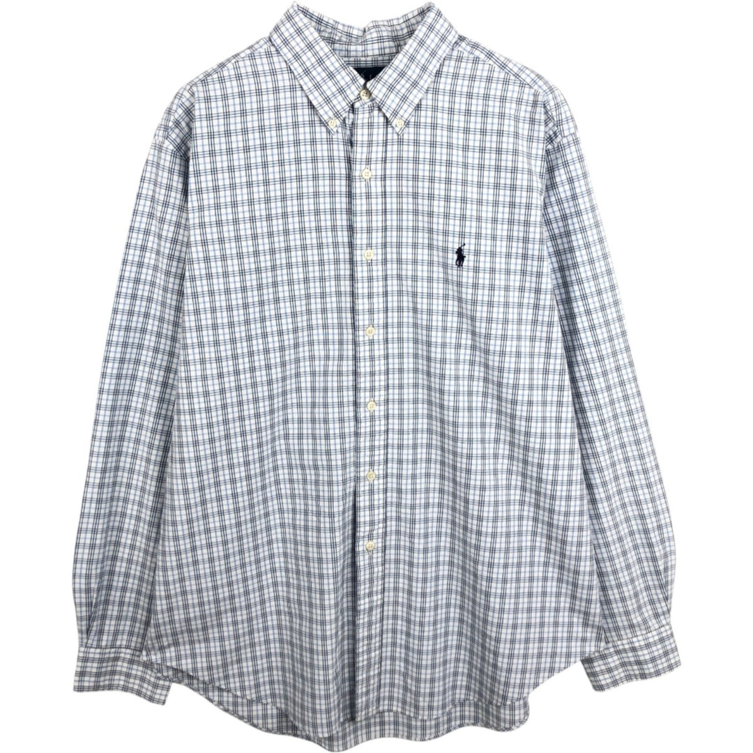 Ralph Lauren Classic Fit Long Sleeve Button Down Check Shirt Men's XL cotton white type Vintage Second Hand