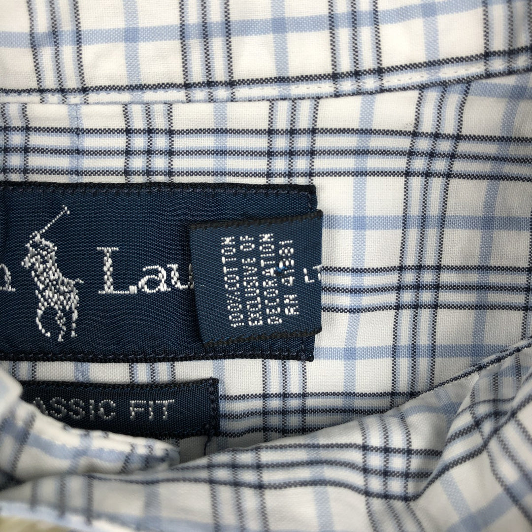 Ralph Lauren Classic Fit Long Sleeve Button Down Check Shirt Men's XL cotton white type Vintage Second Hand