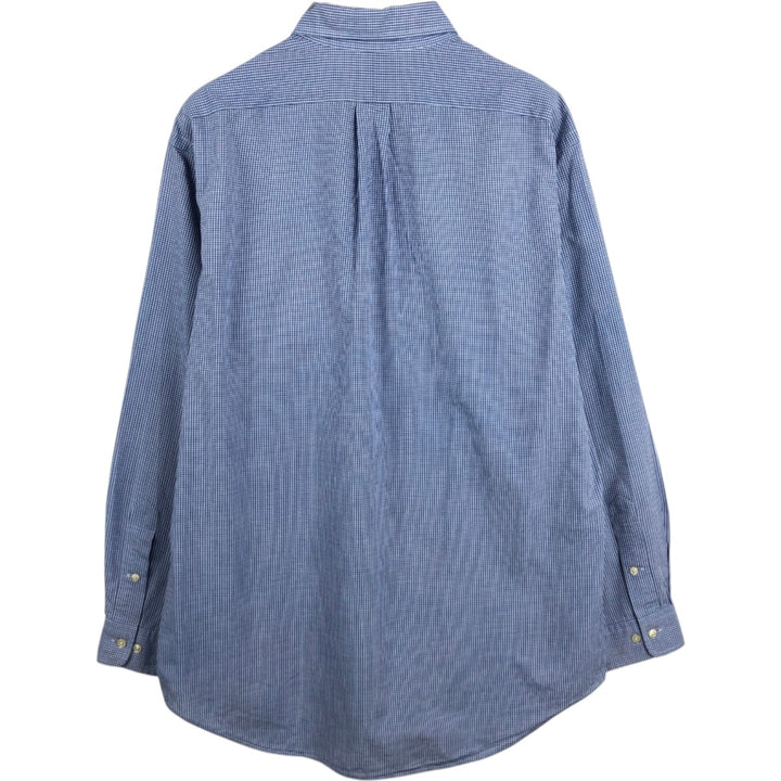 Ralph Lauren YARMOUTH Long Sleeve Button-Down Check Shirt, Men's Size L cotton blue type Vintage Second Hand
