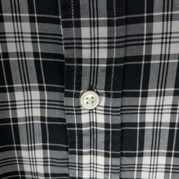 Ralph Lauren POLO RALPH LAUREN wide collar long sleeve cotton check shirt, men's size L cotton black type Vintage Second Hand