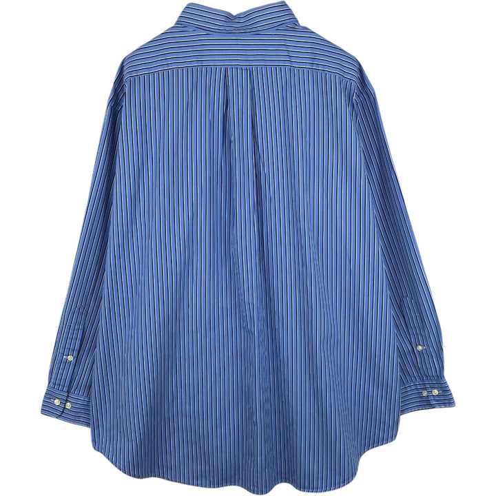 Ralph Lauren Classic Fit short sleeve button down striped shirt, men's XL size cotton Blue type light blue Vintage Second Hand