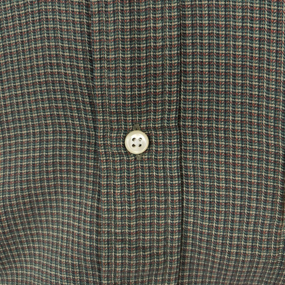 Ralph Lauren BLAIRE long sleeve button down check shirt, men's size L cotton walnut Vintage Second Hand