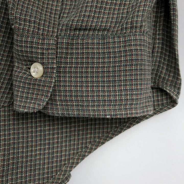 Ralph Lauren BLAIRE long sleeve button down check shirt, men's size L cotton walnut Vintage Second Hand