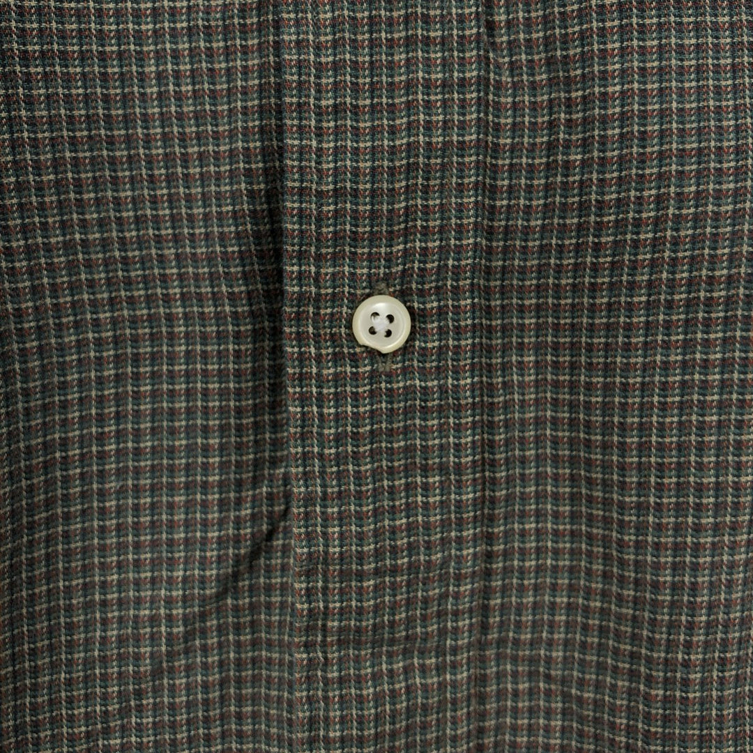 Ralph Lauren BLAIRE long sleeve button down check shirt, men's size L cotton walnut Vintage Second Hand