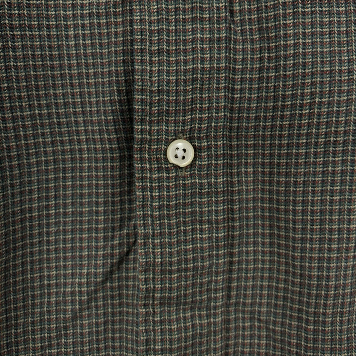 Ralph Lauren BLAIRE long sleeve button down check shirt, men's size L cotton walnut Vintage Second Hand