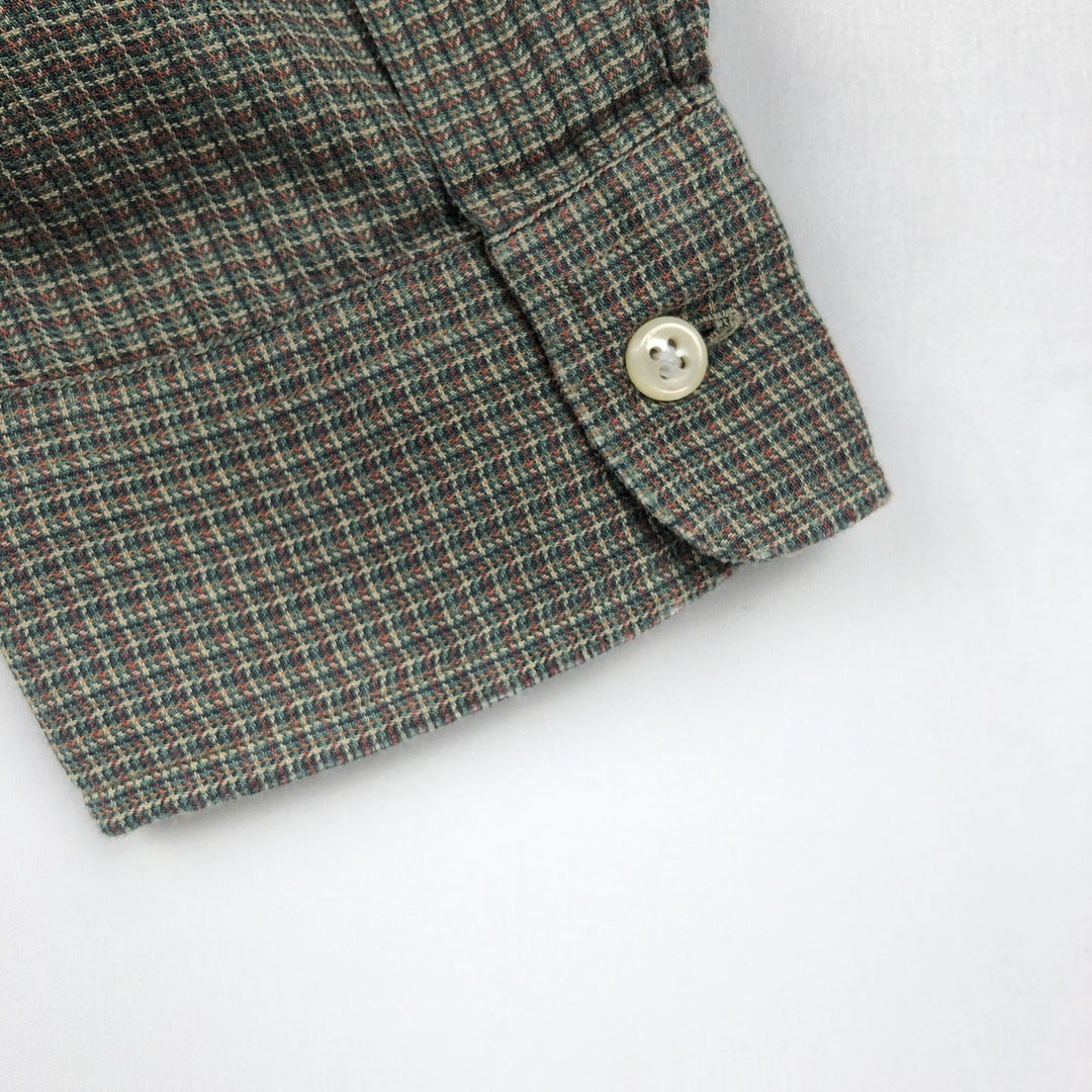 Ralph Lauren BLAIRE long sleeve button down check shirt, men's size L cotton walnut Vintage Second Hand