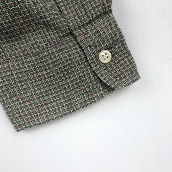 Ralph Lauren BLAIRE long sleeve button down check shirt, men's size L cotton walnut Vintage Second Hand