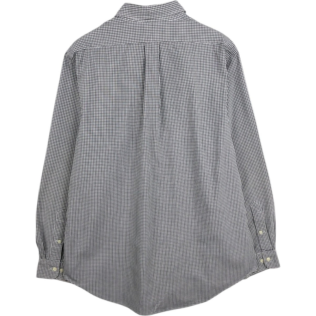 Ralph Lauren CUSTOM FIT long sleeve button down check shirt men's XL size cotton white type Vintage Second Hand