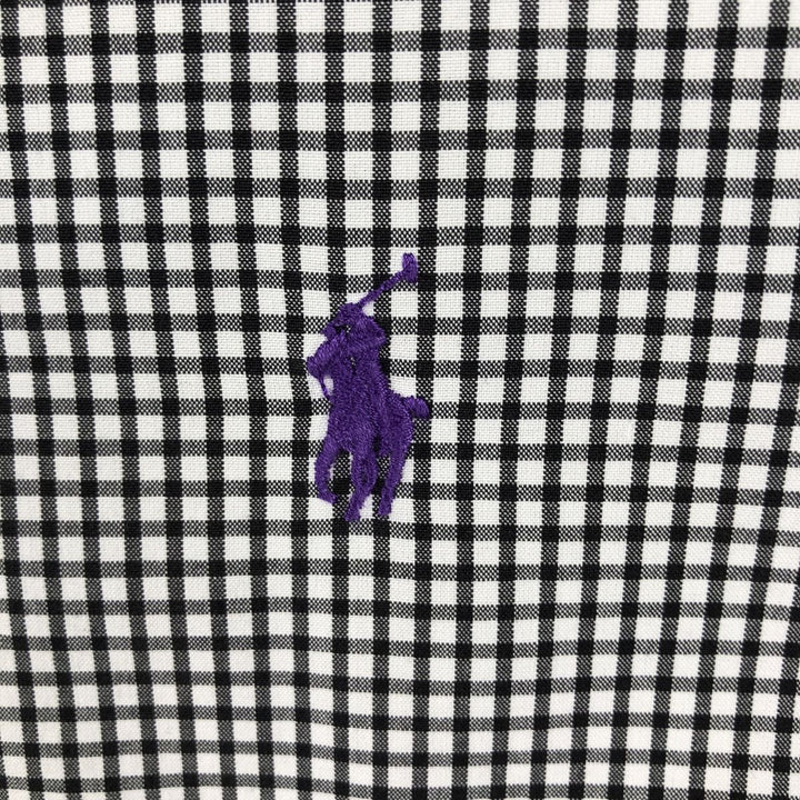 Ralph Lauren CUSTOM FIT long sleeve button down check shirt men's XL size cotton white type Vintage Second Hand