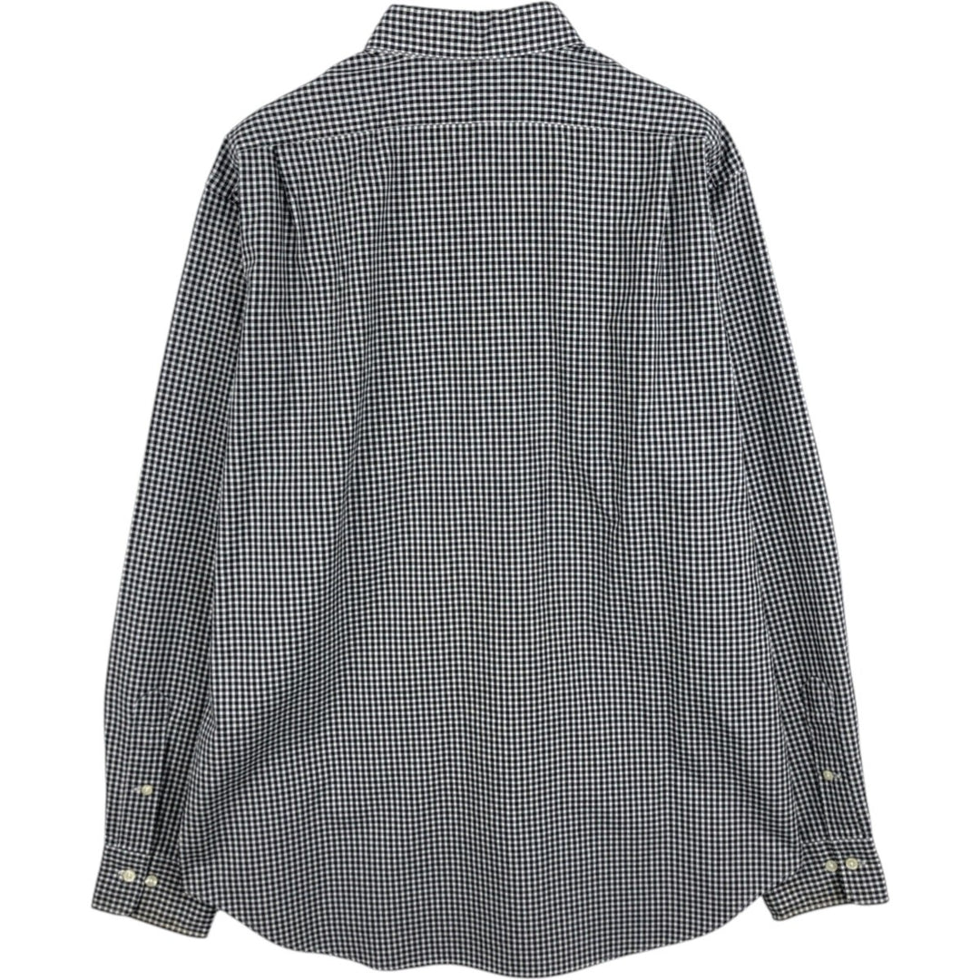 Ralph Lauren POLO by Ralph Lauren CURHAN CLASSIC FIT Gingham Check Long-Sleeve Cotton Check Shirt, Men's Size L (approx.) cotton black type Vintage Second Hand