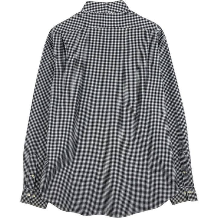 Ralph Lauren POLO by Ralph Lauren CURHAN CLASSIC FIT Gingham Check Long-Sleeve Cotton Check Shirt, Men's Size L (approx.) cotton black type Vintage Second Hand