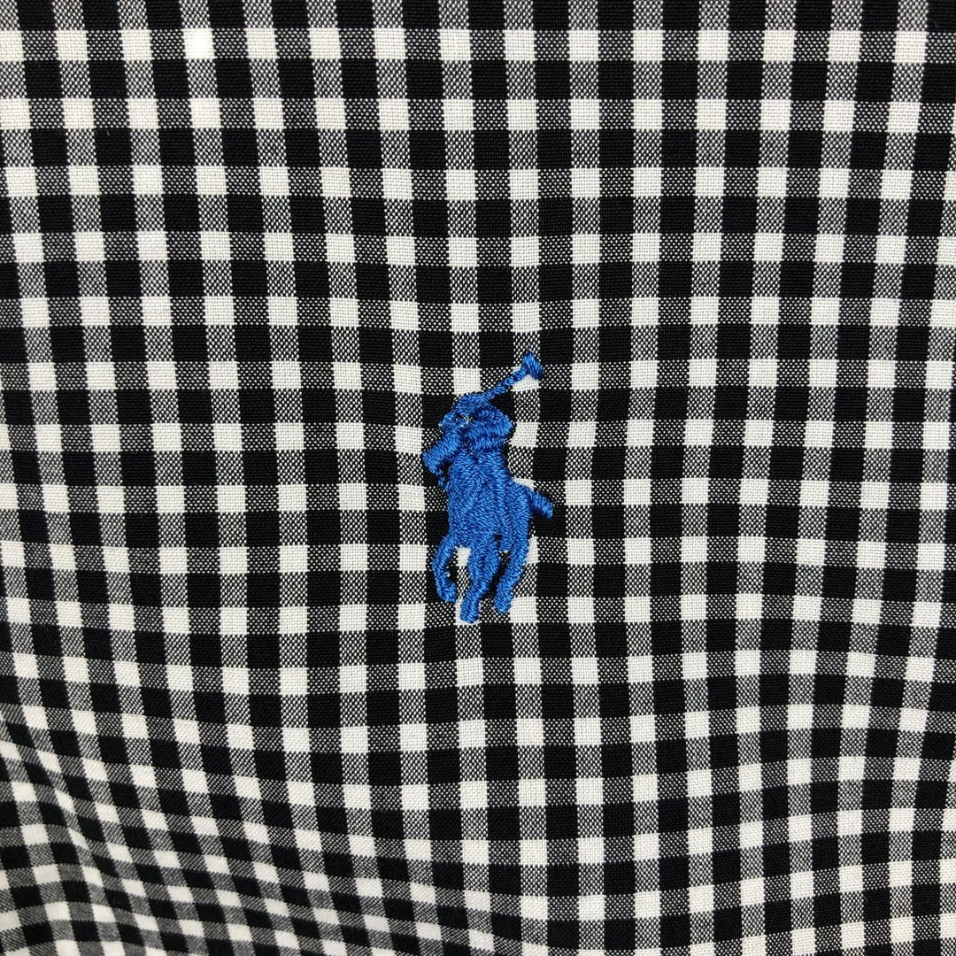 Ralph Lauren POLO by Ralph Lauren CURHAN CLASSIC FIT Gingham Check Long-Sleeve Cotton Check Shirt, Men's Size L (approx.) cotton black type Vintage Second Hand