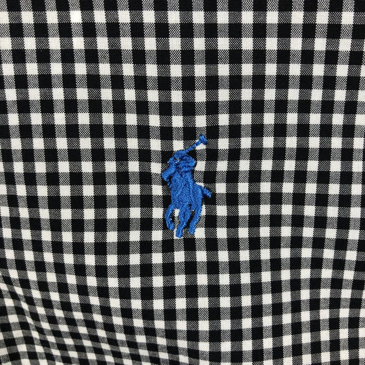 Ralph Lauren POLO by Ralph Lauren CURHAN CLASSIC FIT Gingham Check Long-Sleeve Cotton Check Shirt, Men's Size L (approx.) cotton black type Vintage Second Hand