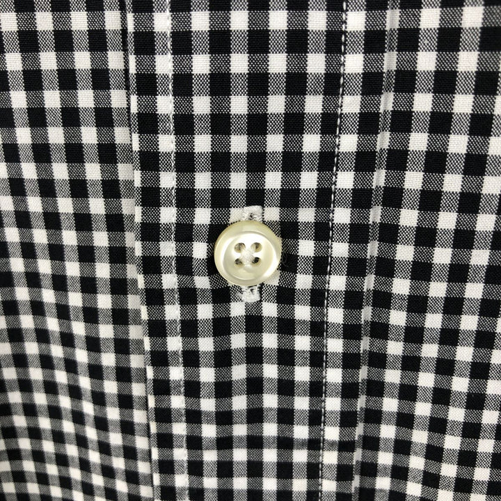 Ralph Lauren POLO by Ralph Lauren CURHAN CLASSIC FIT Gingham Check Long-Sleeve Cotton Check Shirt, Men's Size L (approx.) cotton black type Vintage Second Hand